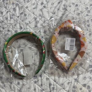 Floral Green and Patterned Headband Set